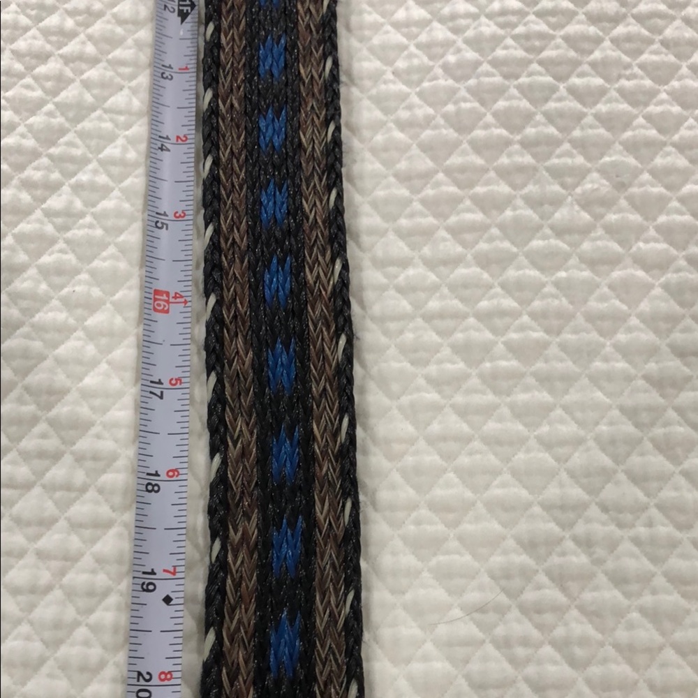 Mens Brushy Creek 1.50”Wide Leather Nylon Multicolored Woven Belt Size 40 - Picture 13 of 16